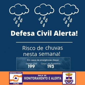 Semana úmida com chuva frequente em Itajaí