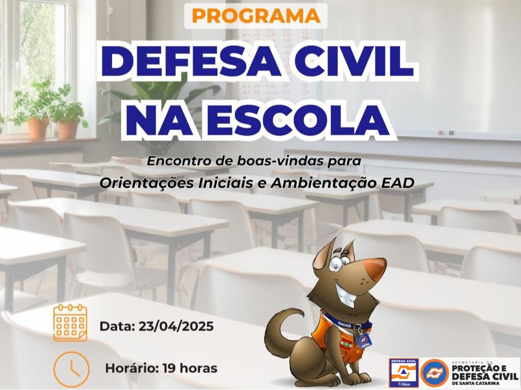Lançamento do Defesa Civil na Escola terá encontro virtual para educadores Lançamento do Defesa Civil na Escola terá encontro virtual para educadores