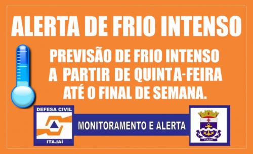 Defesa Civil de Itajaí alerta para Forte onda de Frio