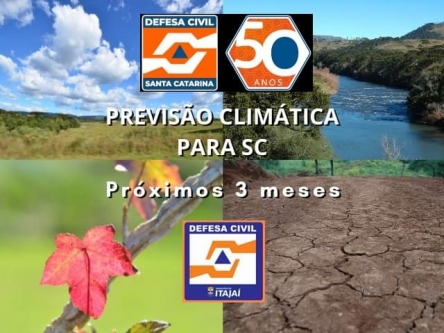 PREVISÃO CLIMÁTICA PARA AGOSTO, SETEMBRO E OUTUBRO DE 2023