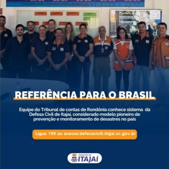 Itajaí recebe visita do Tribunal de Contas de Rondônia para conhecer sistema de defesa civil