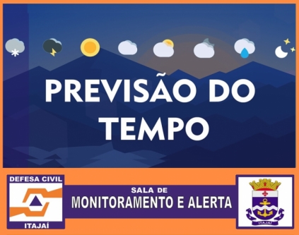 PREDOMÍNIO DE NUVENS E CHUVA OCASIONAL NO FIM DE SEMANA EM ITAJAÍ